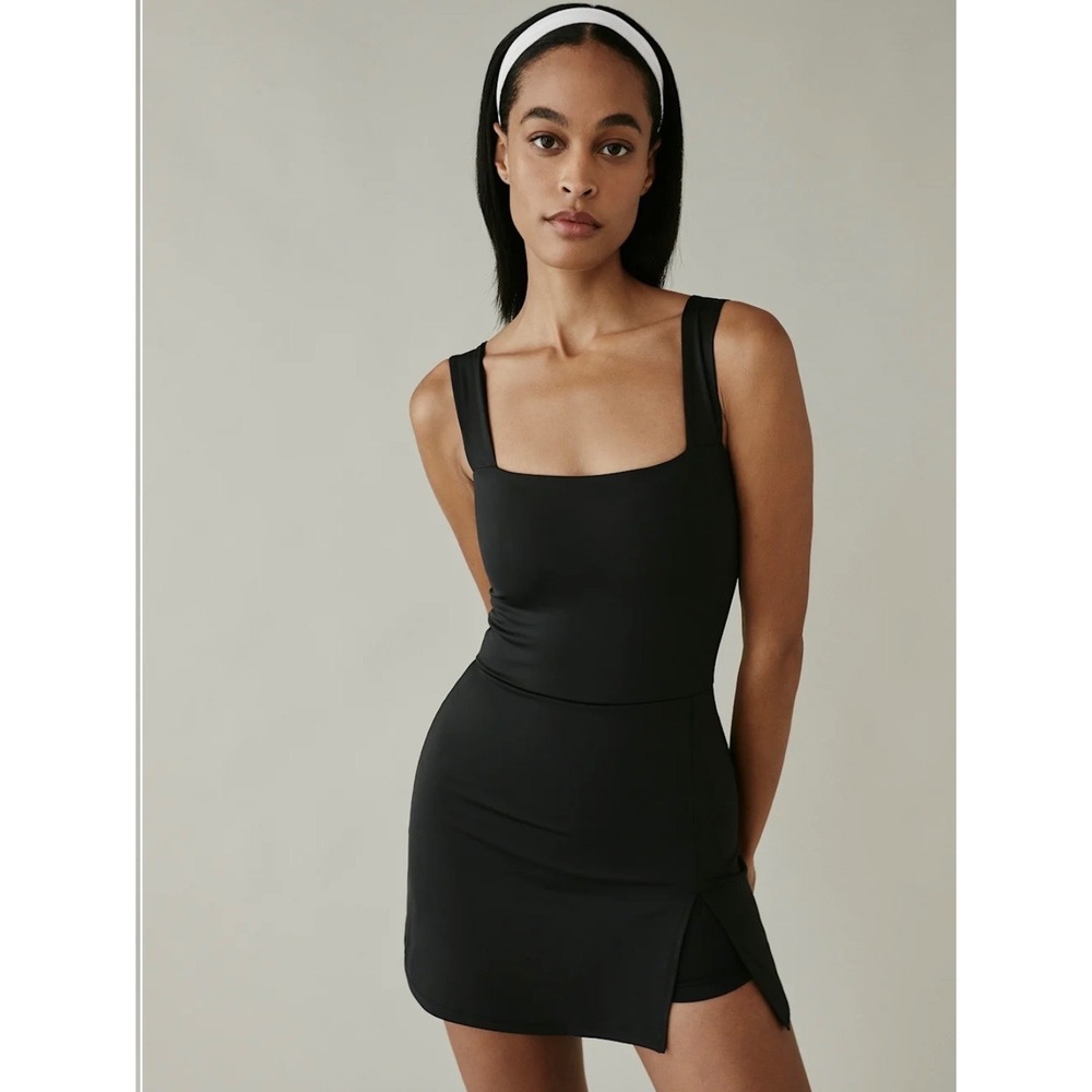 Reformation Daria Ecomove Active Dress Women L Black Athleisure Tennis Preppy